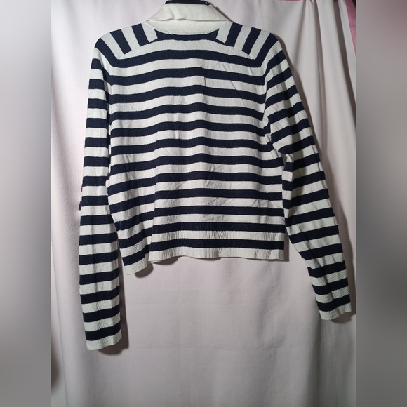 Free Assembly AseNavy and White Striped Cardigan - Picture 5 of 7